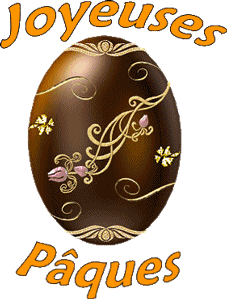 Gif animé joyeuses Pâques oeuf en chocolat